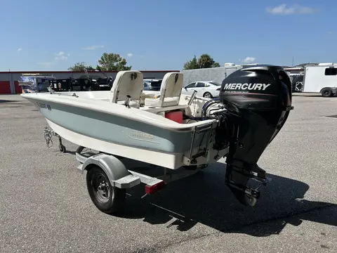 Mercury outboard and stern of the Boston Whaler