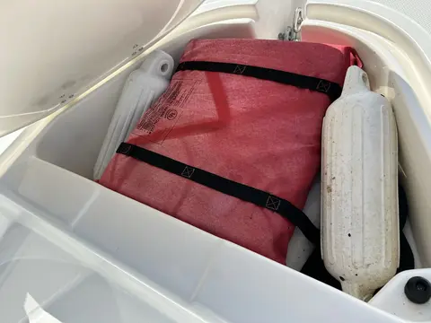 Open bow storage compartment